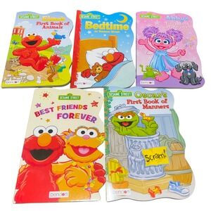Sesame Street Squiggle Board Books 5-Pack Elmo Abby Oscar Early Learning 3+